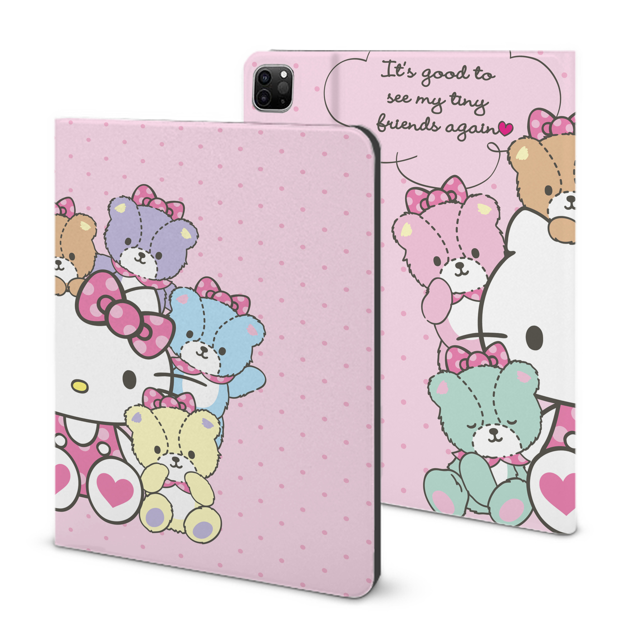 （画像用） Hello Kitty ハローキティ IPad ケース ブック型 PUレザー TPU 耐衝撃 軽量 薄型 ペン収納なし 全面保護 IPad 各モデル対応